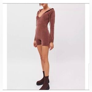 iets frans... Brown Hooded Romper